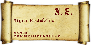 Migra Richárd névjegykártya
